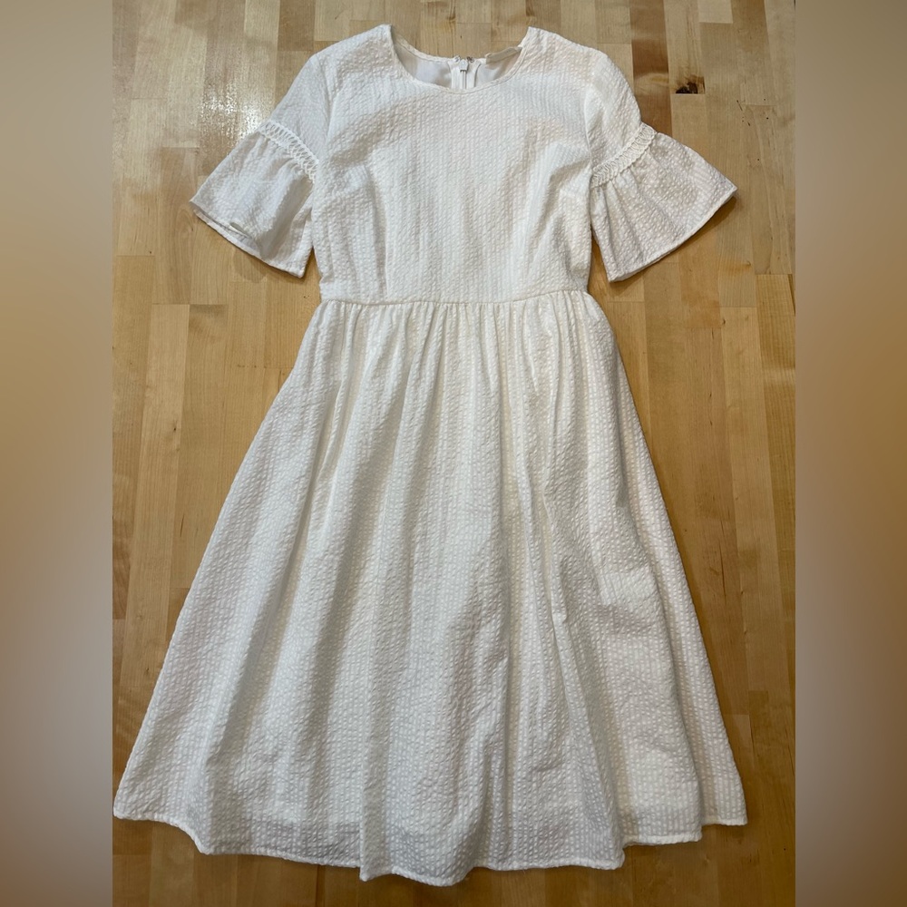 Rachel Parcell White Textured Midi Dress
